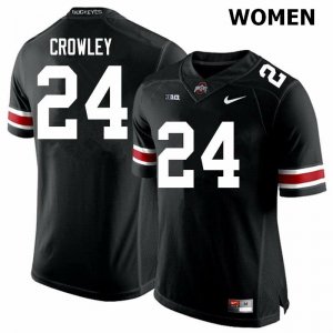 NCAA Ohio State Buckeyes Women's #24 Marcus Crowley Black Nike Football College Jersey VCA2045EN